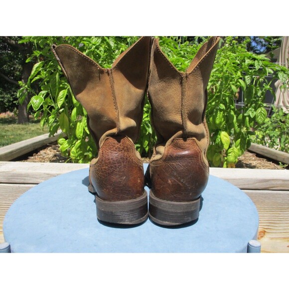 Ariat Rambler Bomber Cowboy Boots Men 8.5 D Brown Leather Square Toe Western - Picture 9 of 16